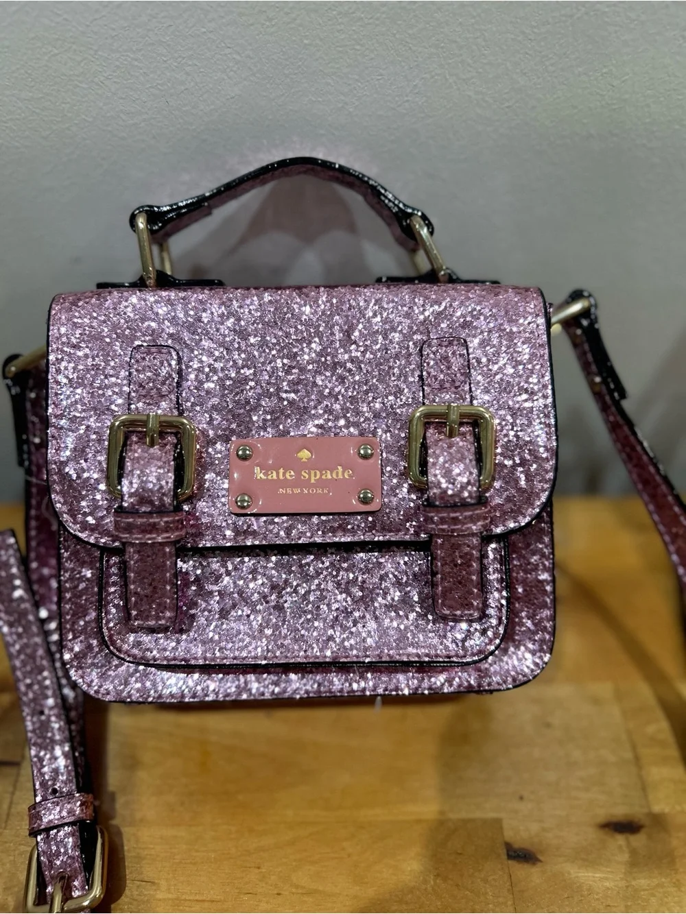 kate spade Glitter Top Handle Satchel in Pink